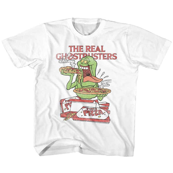 The Real Ghostbusters-Slimer And Pizza-Youth S/S Tshirt