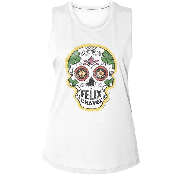 Rocky Felix Chavez Skull-Ladies Muscle Tank