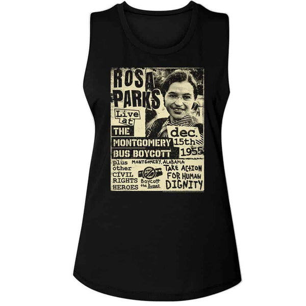 Rosa Parks Bus Boycott Flyer-Ladies Muscle Tank