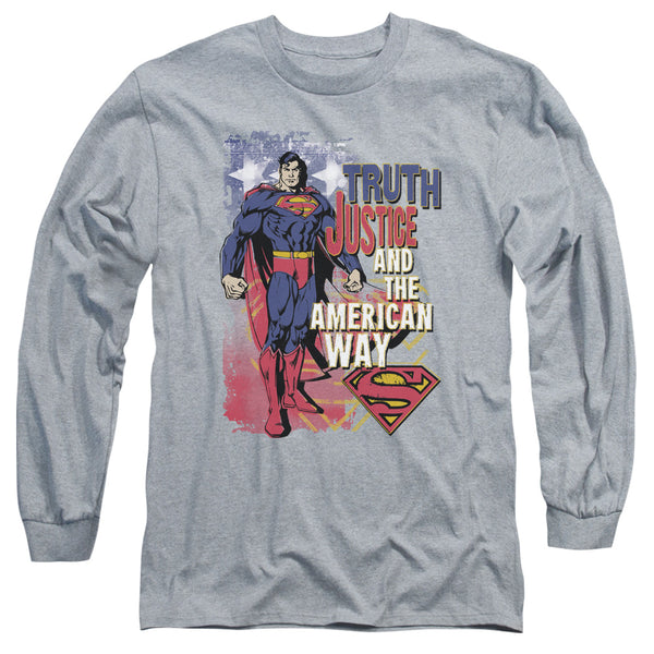 Superman - Truth Justice Adult Long Sleeve Shirt
