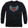 Superman - Steel Wings Logo Adult Long Sleeve Shirt