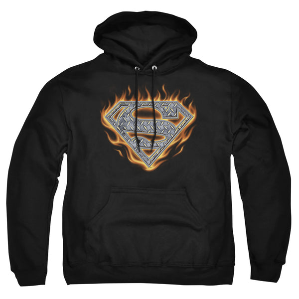 Superman - Steel Fire Shield Adult Pull Over Hoodie