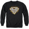 Superman - Steel Fire Shield Adult Crewneck Sweatshirt