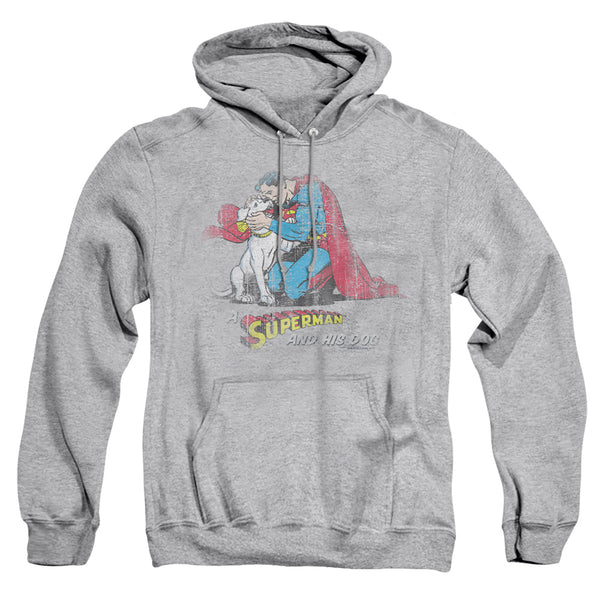 Superman - And His Dog Adult Pull Over Hoodie