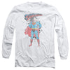 Superman - Vintage Ink Splatter Adult Long Sleeve Shirt