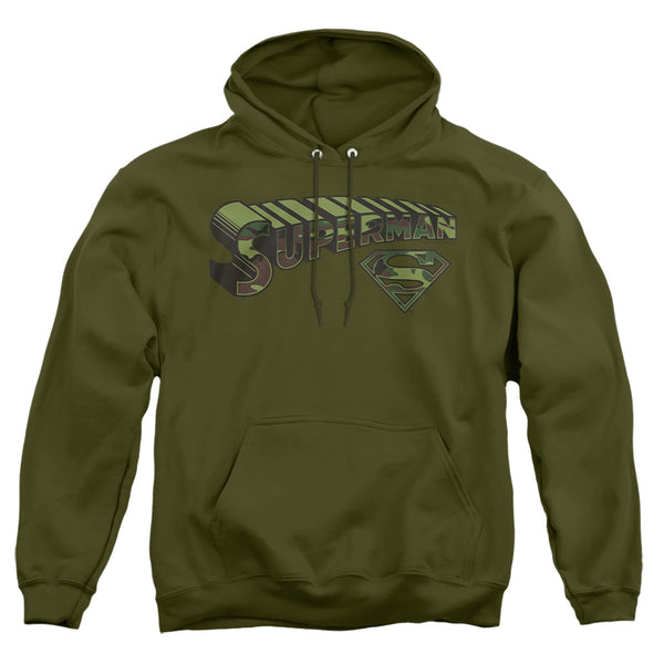 Superman - Camo Logo & Shield Adult Pull Over Hoodie