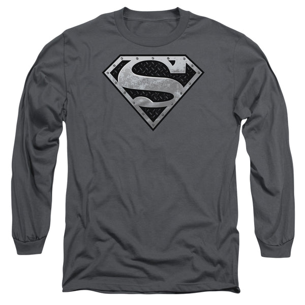 Superman - Super Metallic Shield Adult Long Sleeve Shirt
