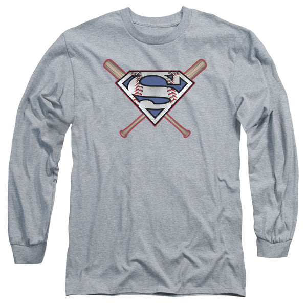 Superman - Crossed Bats Adult Long Sleeve Shirt