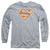 Superman - Burnt Orange&White Shield Adult Long Sleeve Shirt