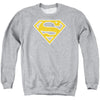 Superman - Lt Orange& White Shield Adult Crewneck Sweatshirt
