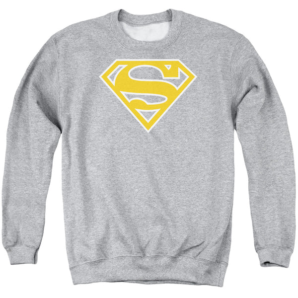 Superman - Lt Orange& White Shield Adult Crewneck Sweatshirt