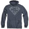 Superman - Navy & White Shield Adult Heather Hoodie