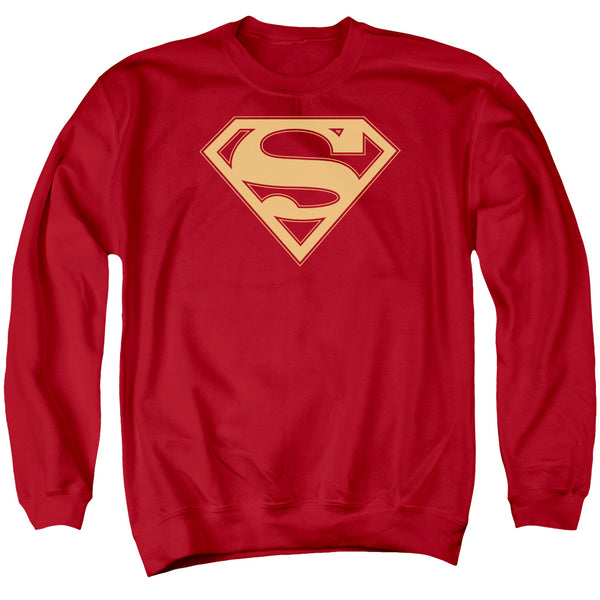 Superman - Red& Gold Shield Adult Crewneck Sweatshirt