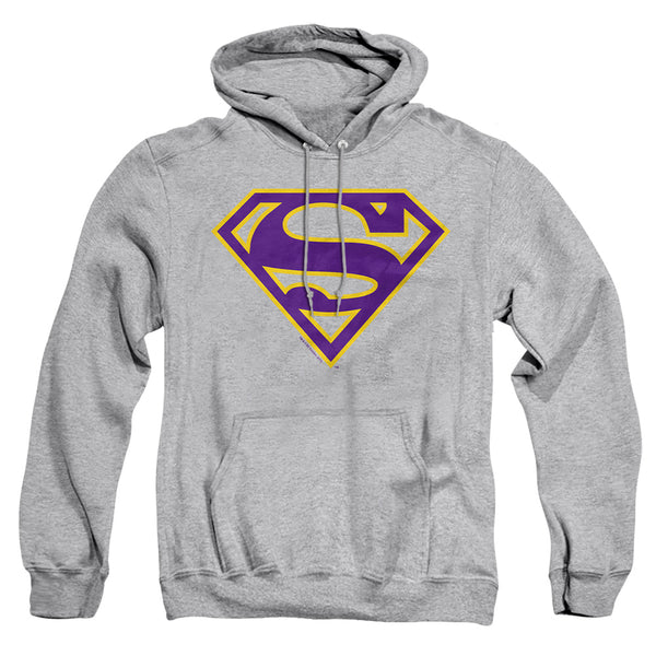 Superman - Purple &Amp; Gold Shield Adult Pull Over Hoodie