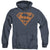 Superman - Navy & Orange Shield Adult Heather Hoodie