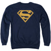 Superman - Navy& Orange Shield Adult Crewneck Sweatshirt