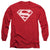 Superman - Red & White Shield Adult Long Sleeve Shirt