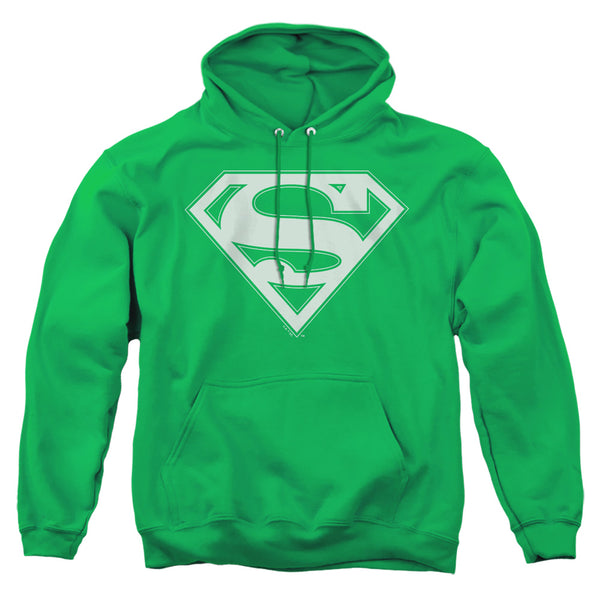 Superman - Green & White Shield Adult Pull Over Hoodie