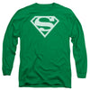 Superman - Green & White Shield Adult Long Sleeve Shirt
