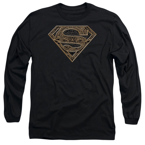 Superman - Aztec Shield Adult Long Sleeve Shirt