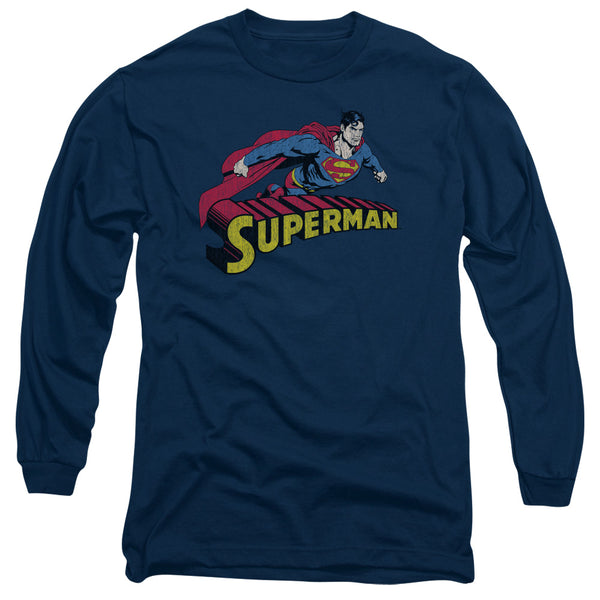 Superman - Flying Over Adult Long Sleeve Shirt