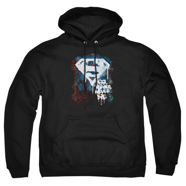 Superman - Real Heroes Never Die Adult Pull Over Hoodie