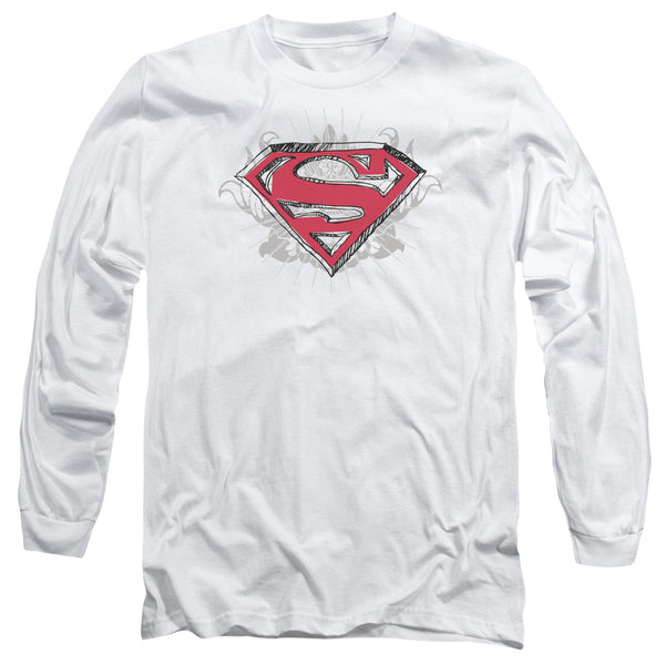 Superman - Hastily Drawn Shield Adult Long Sleeve Shirt
