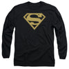 Superman - Gold & Black Shield Adult Long Sleeve Shirt