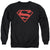 Superman - Red On Black Shield Adult Crewneck Sweatshirt