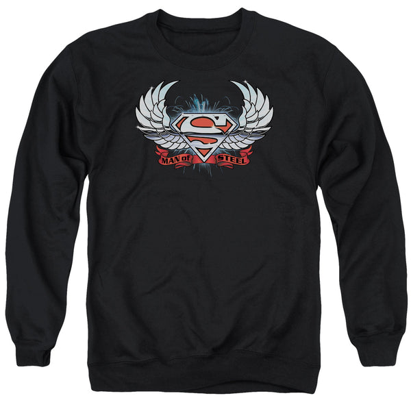 Superman - Chrome Wings Shield Adult Crewneck Sweatshirt