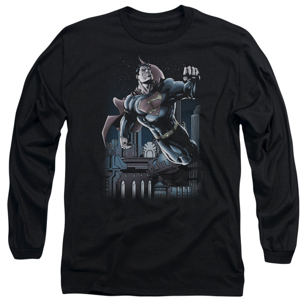 Superman - Night Fight Adult Long Sleeve Shirt