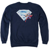 Superman - Superman& Crystal Logo Adult Crewneck Sweatshirt