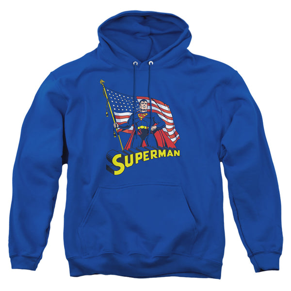 Superman - American Flag Adult Pull Over Hoodie