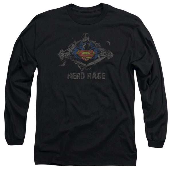 Superman - Nerd Rage Adult Long Sleeve Shirt