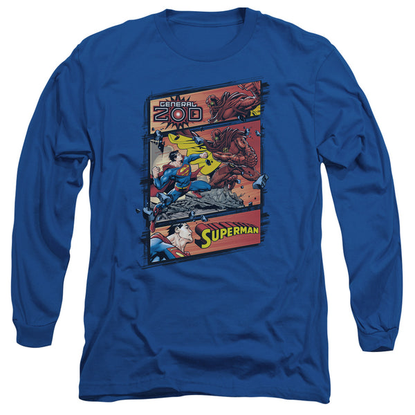 Superman - Superman Vs Zod Adult Long Sleeve Shirt