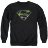 Superman - Distressed Camo Shield Adult Crewneck Sweatshirt