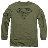 Superman - Marine Camo Shield Adult Long Sleeve Shirt