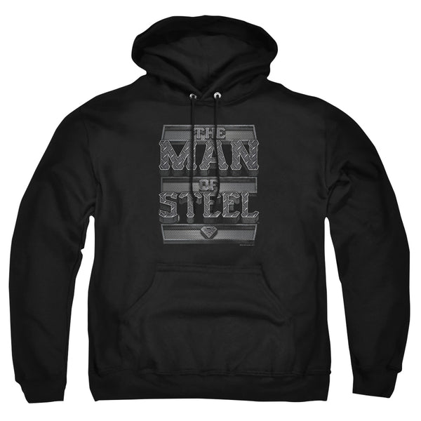 Superman - Steel Text Adult Pull Over Hoodie