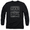 Superman - Steel Text Adult Long Sleeve Shirt
