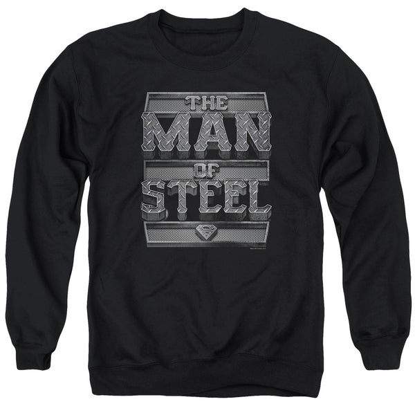 Superman - Steel Text Adult Crewneck Sweatshirt