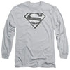 Superman - Grey S Adult Long Sleeve Shirt