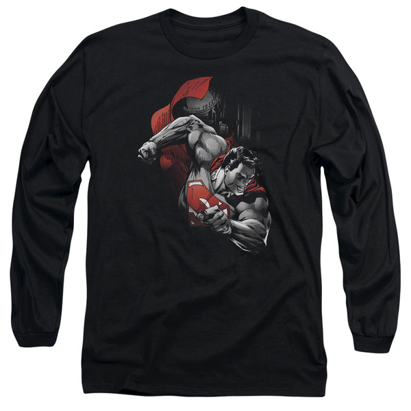 Superman - My City Adult Long Sleeve Shirt