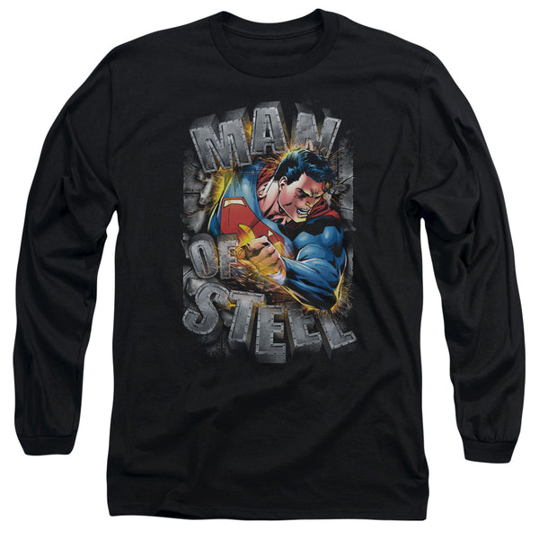 Superman - Ripping Steel Adult Long Sleeve Shirt