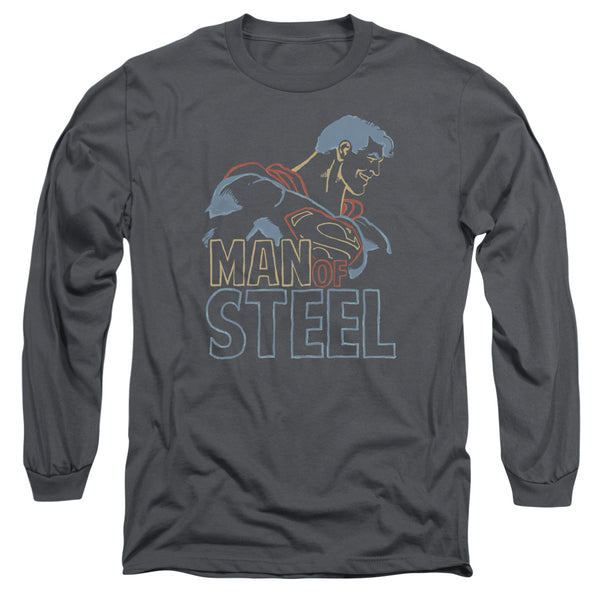 Superman - Colored Lines Adult Long Sleeve Shirt