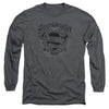 Superman - Scrolling Shield Adult Long Sleeve Shirt