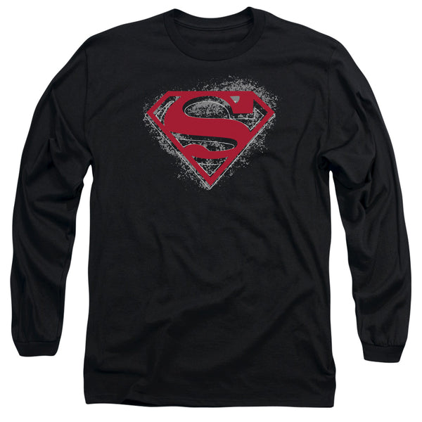 Superman - Hardcore Noir Shield Adult Long Sleeve Shirt