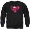 Superman - War Torn Shield Adult Crewneck Sweatshirt