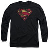 Superman - War Torn Logo Adult Long Sleeve Shirt