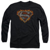 Superman - Iron Fire Shield Adult Long Sleeve Shirt