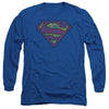 Superman - Tattered Shield Adult Long Sleeve Shirt
